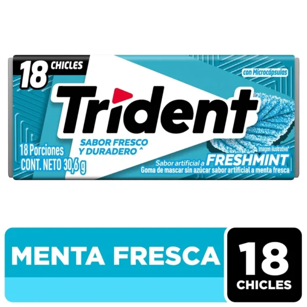 CHICLE TRIDENT SLAB MENTA DP 18 UN