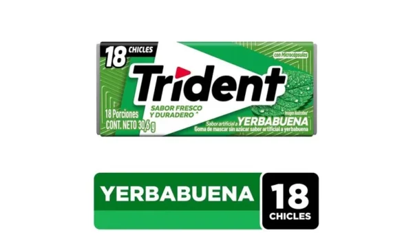 CHICLE TRIDENT SLAB YERBA DP 18 UN